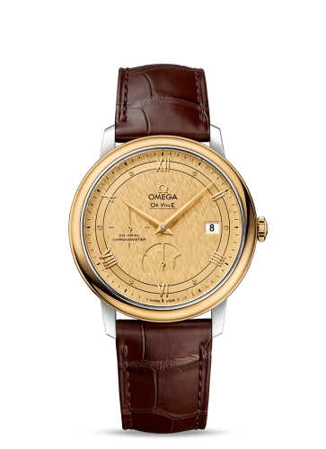 Omega De Ville Prestige Co-Axial 39.5 Power Reserve Stainless Steel / Yellow Gold / Vintage Champagne Silk